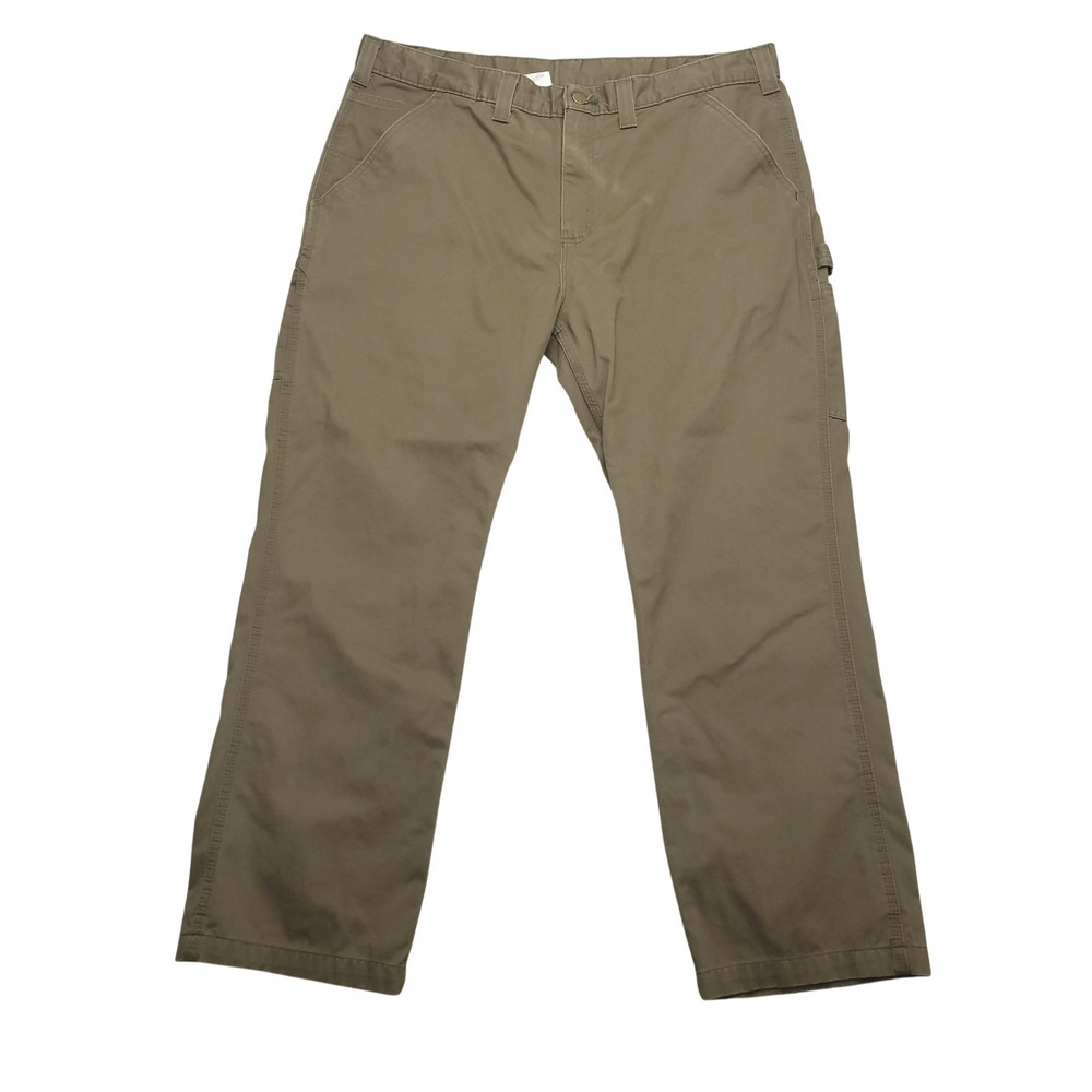 Carhartt Pants Mens 40x30 Brown Relaxed Fit Carpenter Canvas Workwear Utility